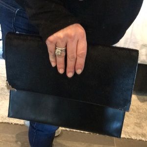 Black envelope style clutch or crossbody bag